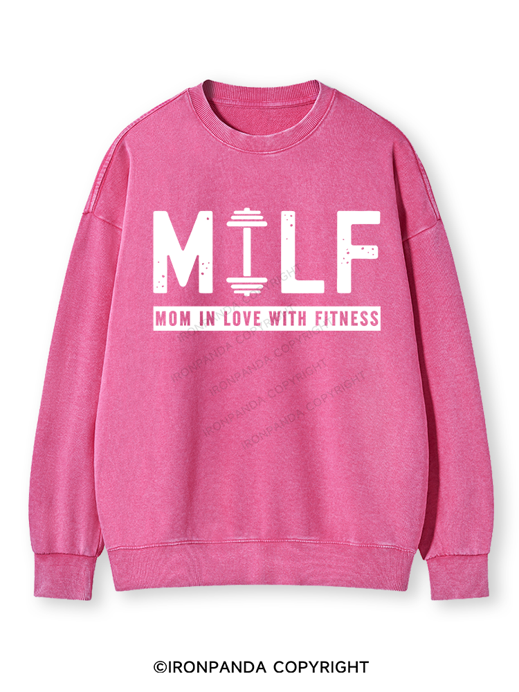 MILF MOM IN LOVE WITH FITNESS Washed Sweatshirt