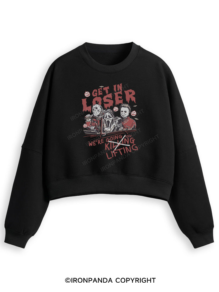 We’re Going Lifting  Fleece Crop Sweatshirt