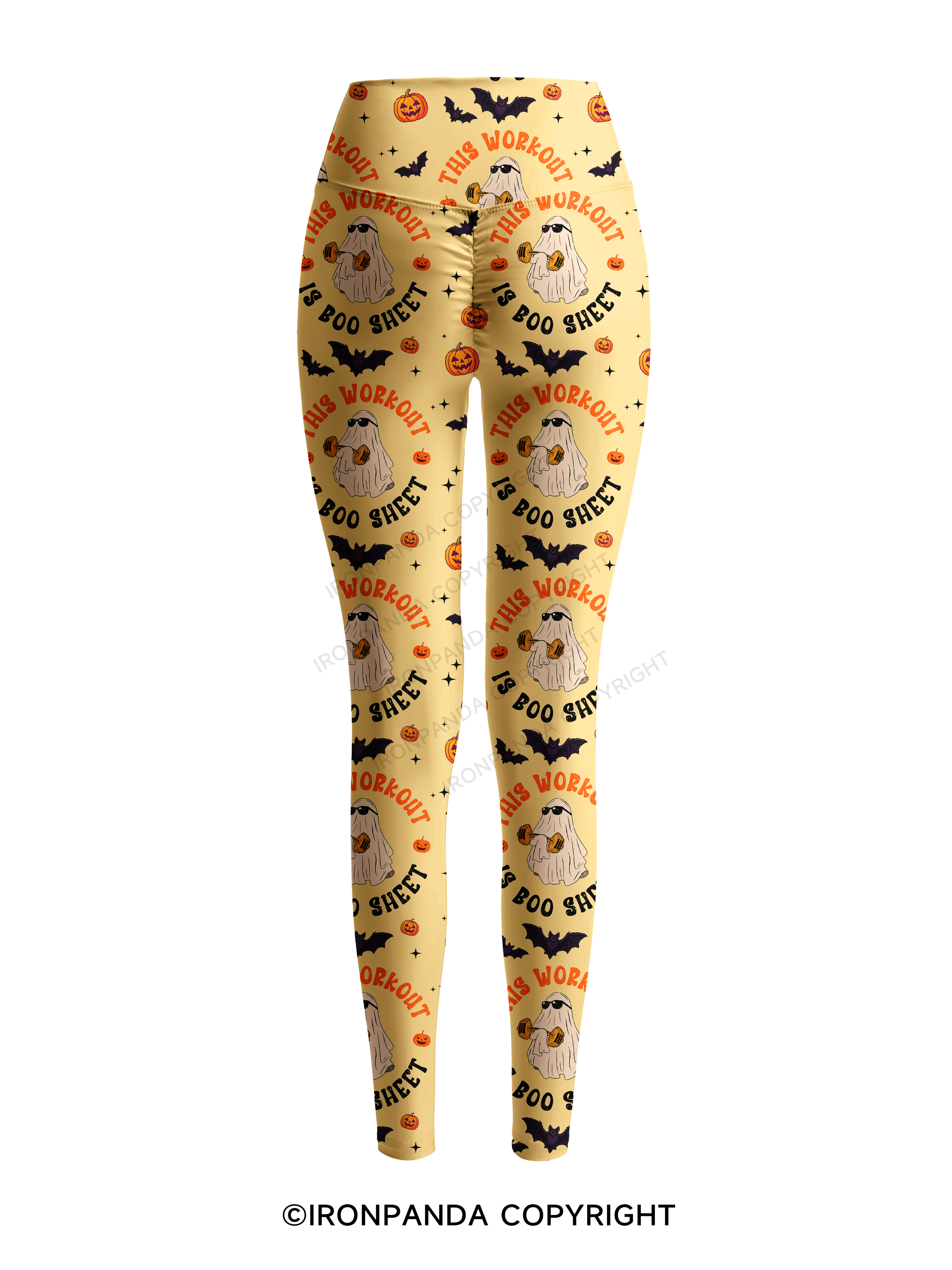 This Workout Is Boo Sheet Funny Ghost Printed Yoga Pants