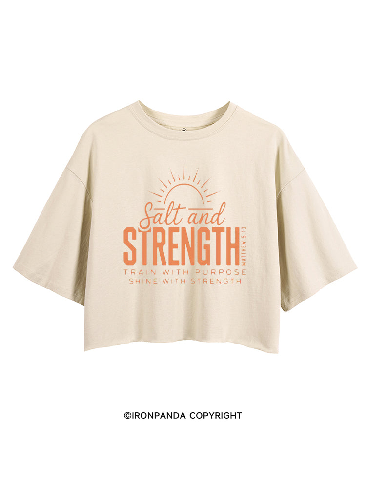SALT AND STRENGTH TRAIN WITH PURPOSE SHINE WITH STRENGTH CROP TOPS