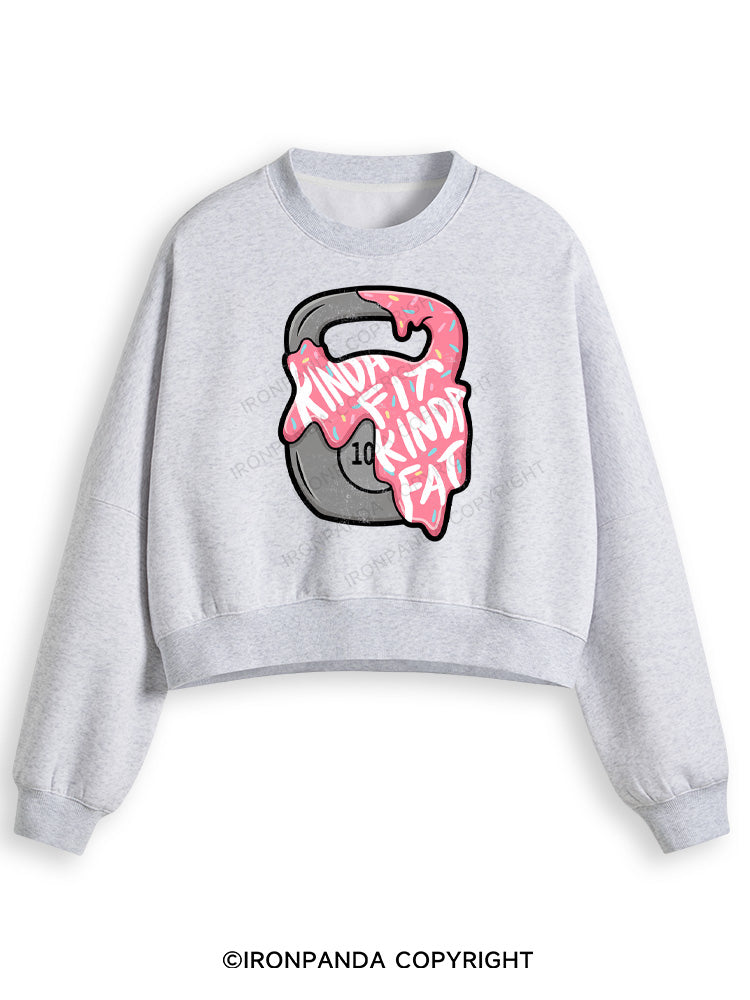 kinda fit sorta fat donut Fleece Crop Sweatshirt