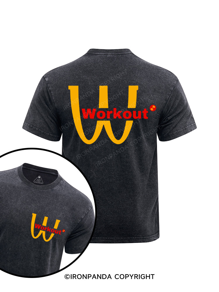 Workout Fitness Printed Washed Gym Shirt