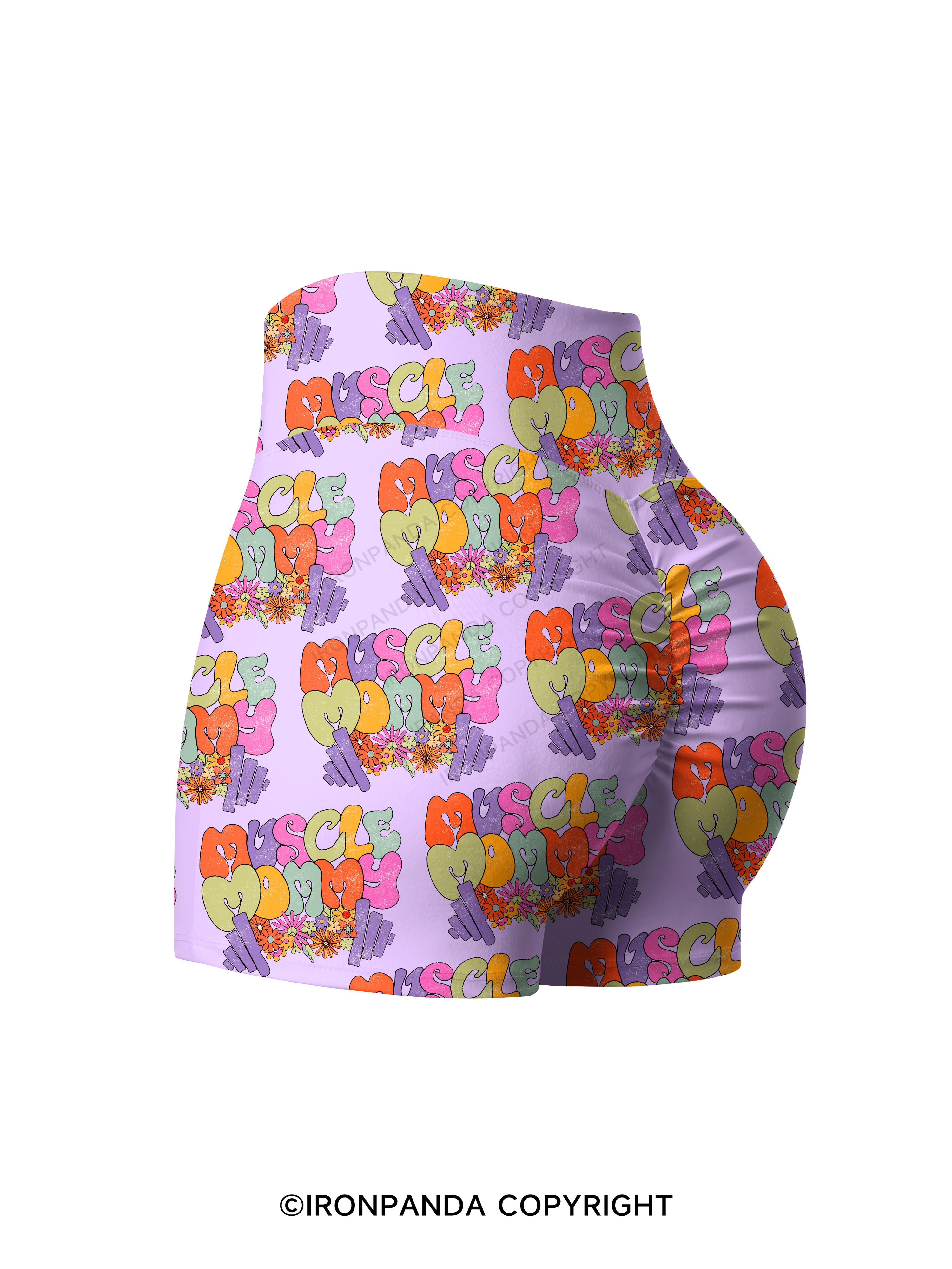 Muscle Mom Deadlift Printed Yoga Shorts
