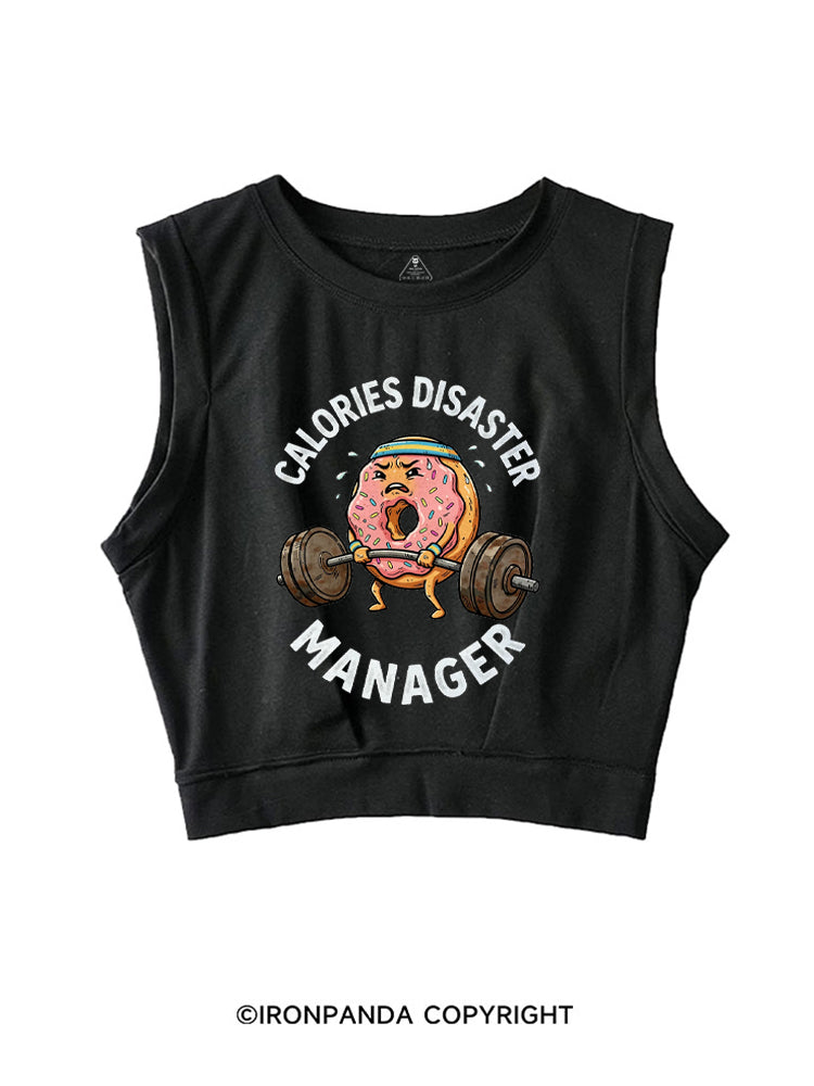 Calories Disaster Manager SLEEVELESS CROP TOPS
