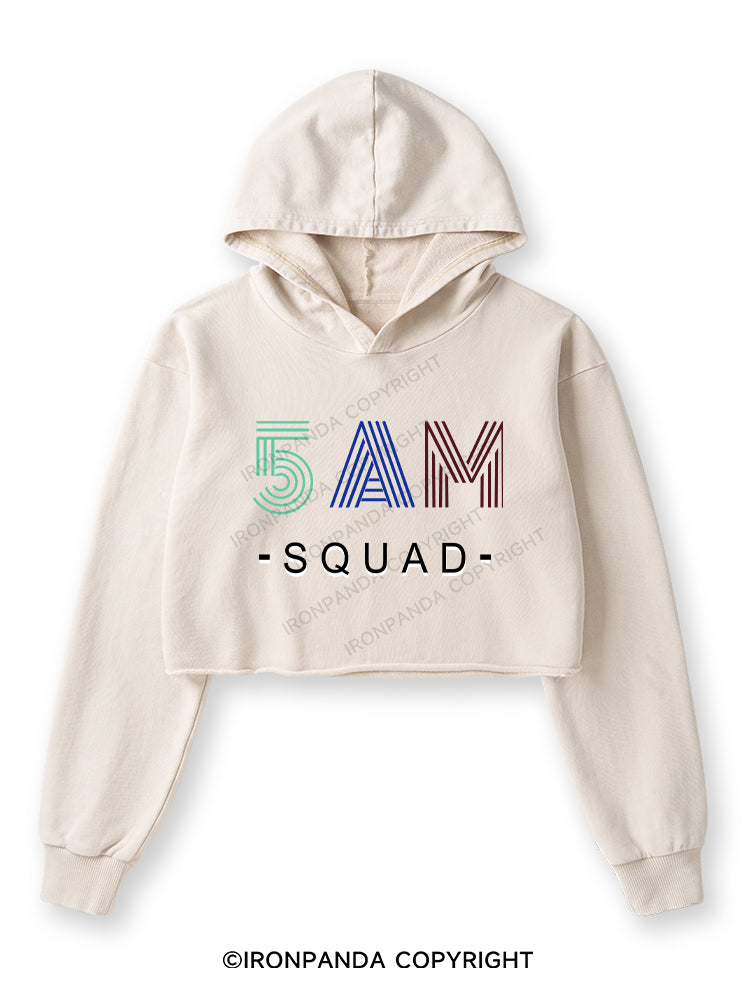 5 AM SQUAD Washed Crop Hoodie