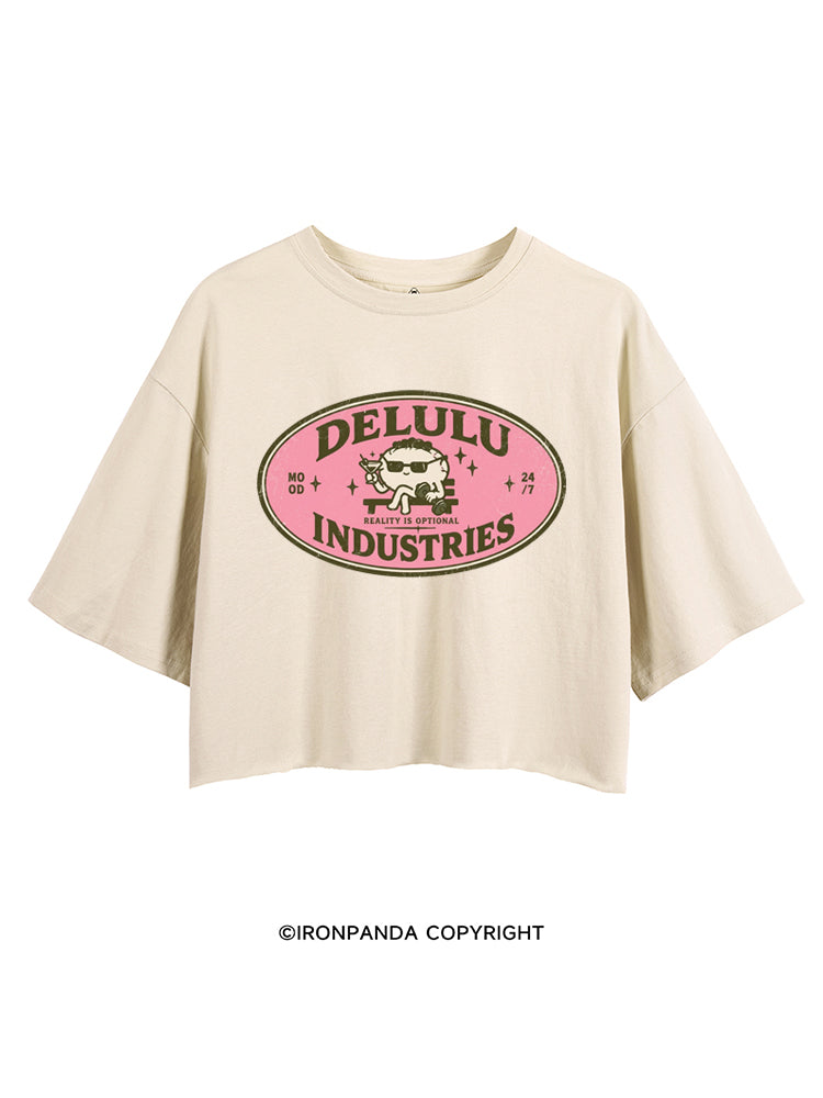 DELULU INDUSTRIES REALITY IS OPTIONAL CROP TOPS