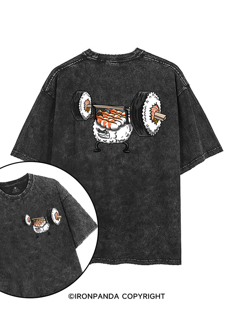 Weightlifting Sushi Funny printed Gym Shirt