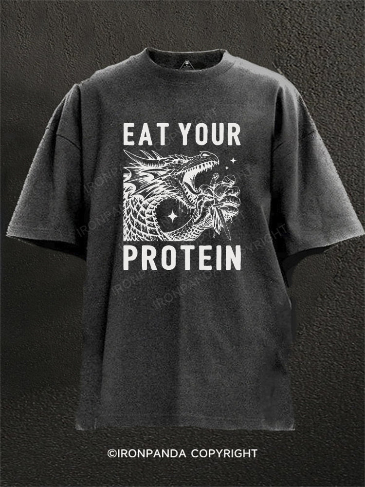 Eat Your Protein Washed Gym Shirt