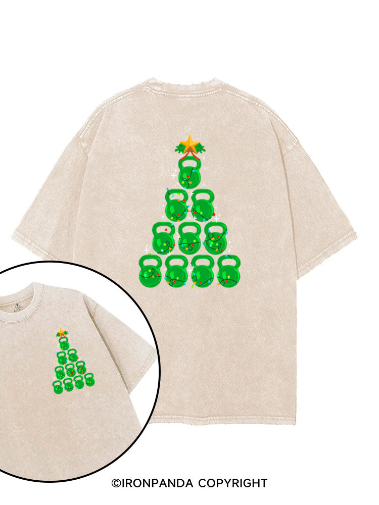 Kettlebell Christmas Tree printed Gym Shirt