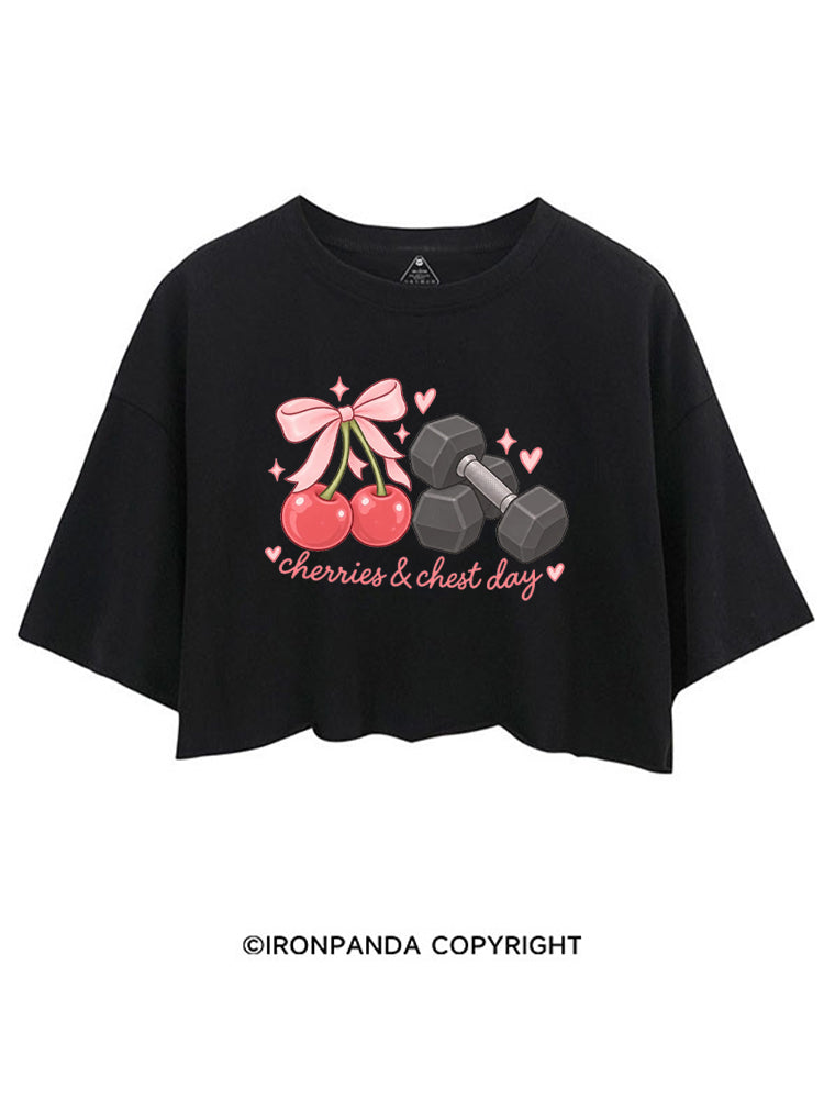 CHERRIES & CHEST DAY CROP TOPS