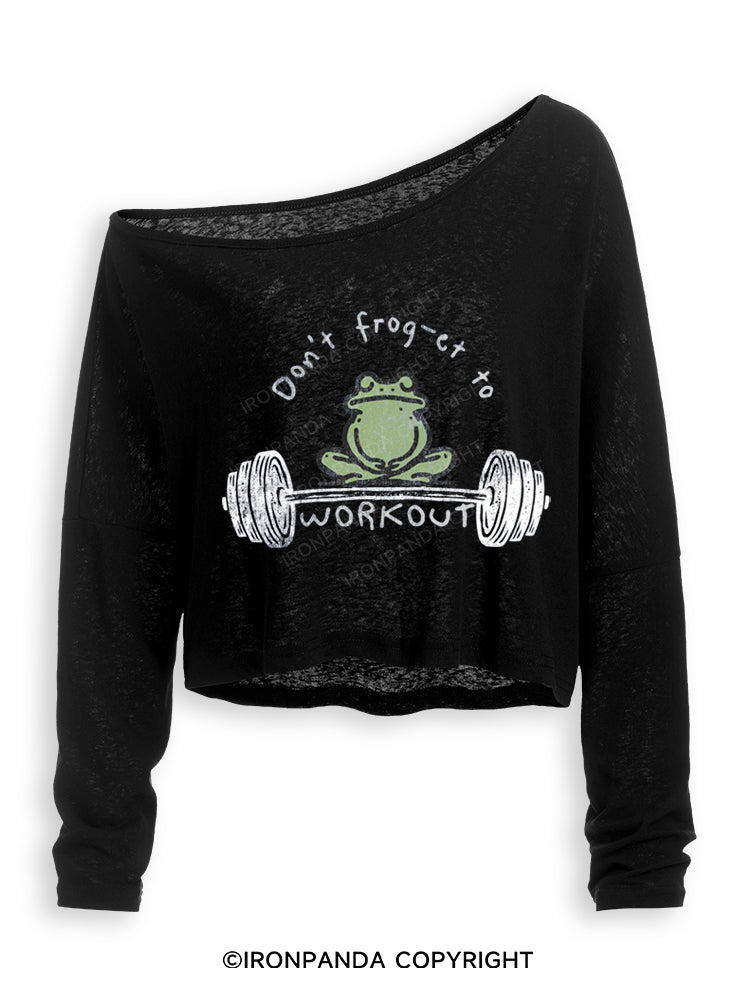 Don't frog-et to WORKOUT Off Shoulder Long Sleeve Crop Top
