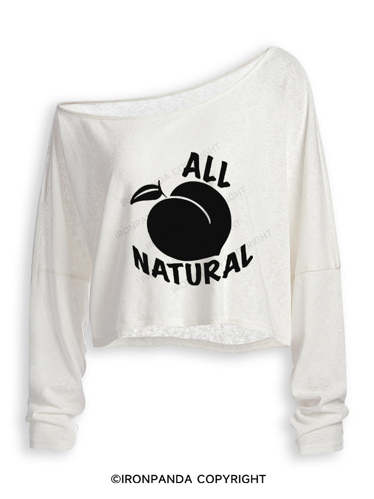 ALL NATURE Off Shoulder Long Sleeve Crop Top
