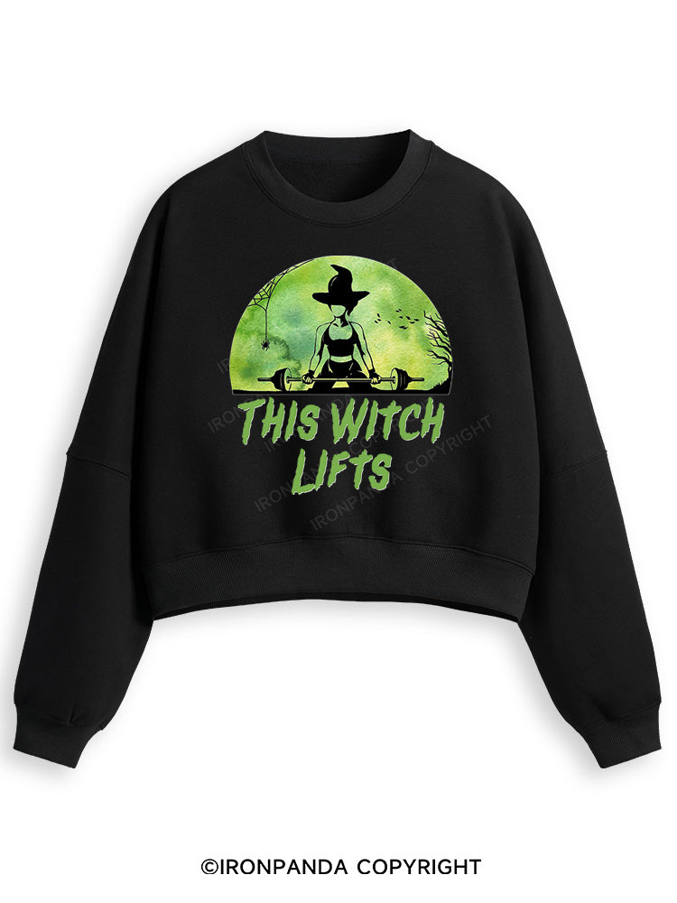 THIS WITCH LIFTS Fleece Crop Sweatshirt