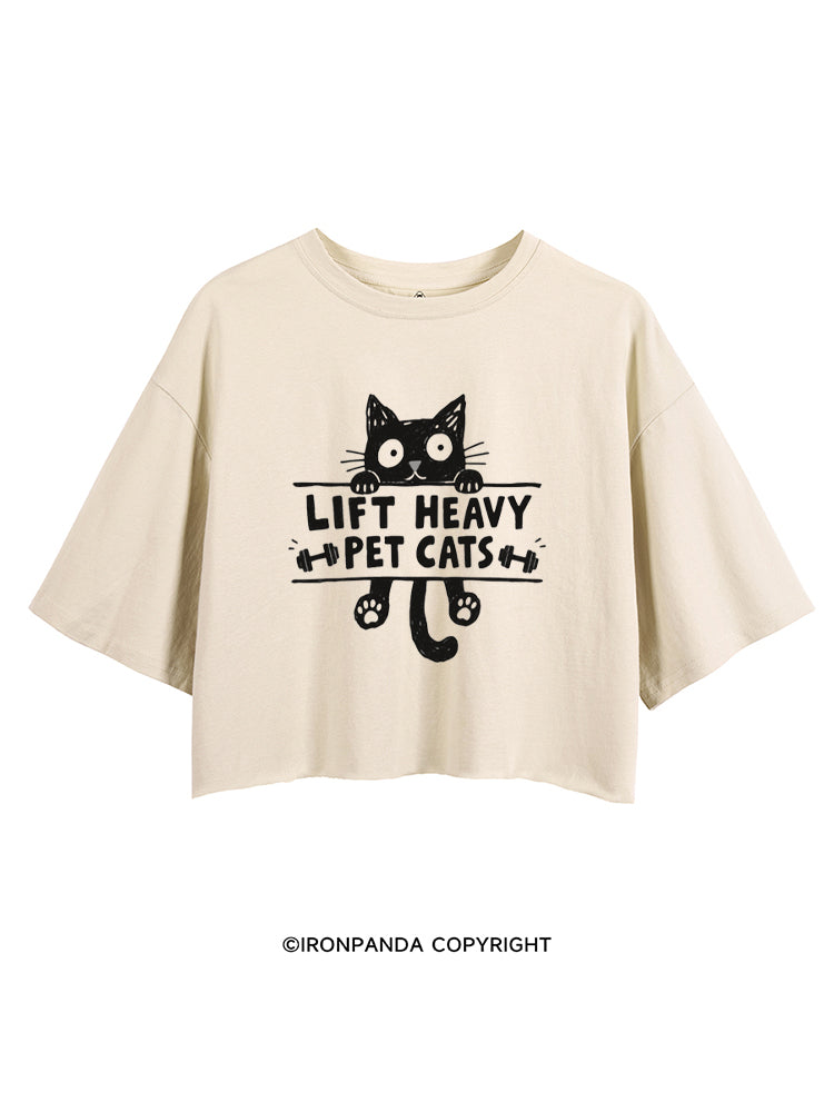 LIFT HEAVY PET CATS GYM KITTY CROP TOPS