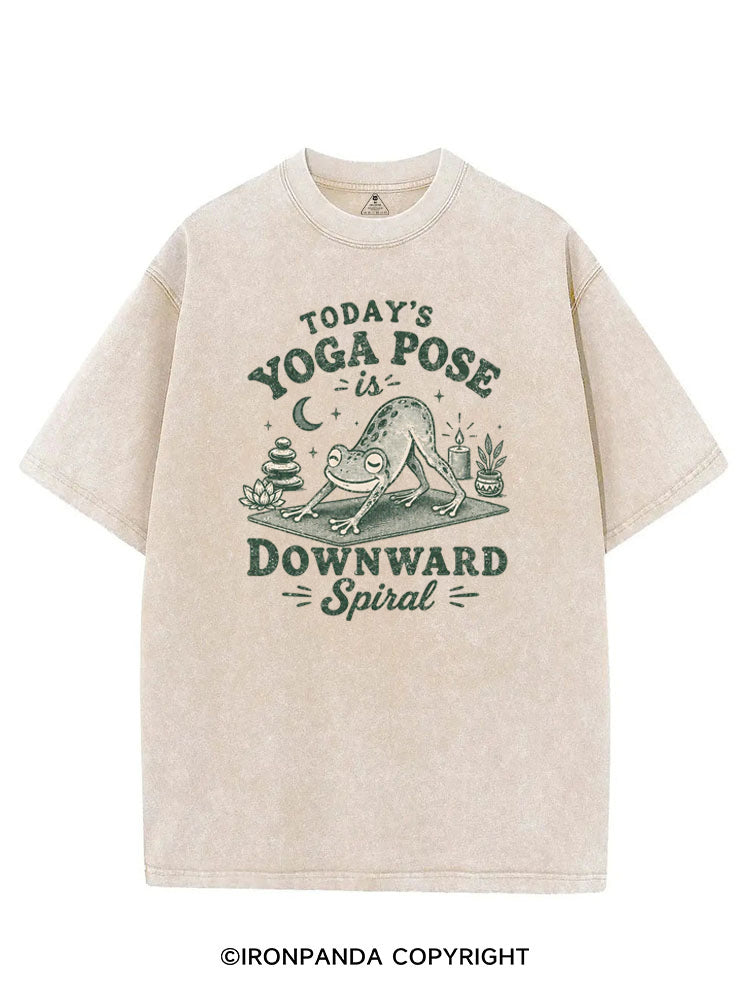 TODAY'S YOGA POSE IS DOWNWARD SPIRAL FUNNY YOGA FROG VINTAGE GYM SHIRT