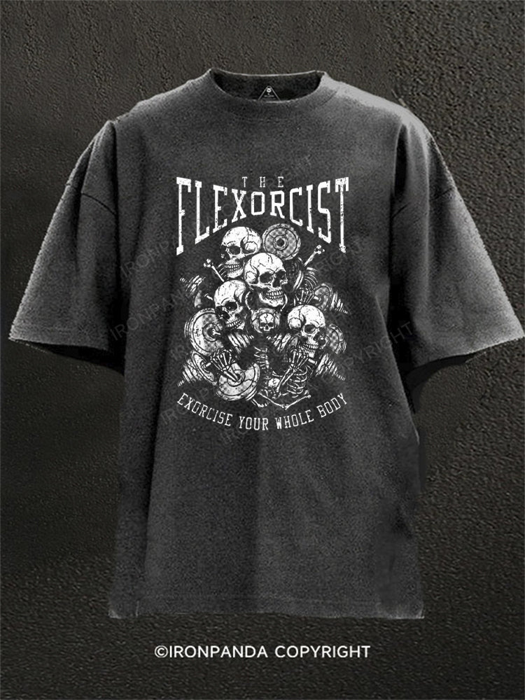 THE FLEXORCIST EXORCISE YOUR WHOLE BODY Washed Gym Shirt