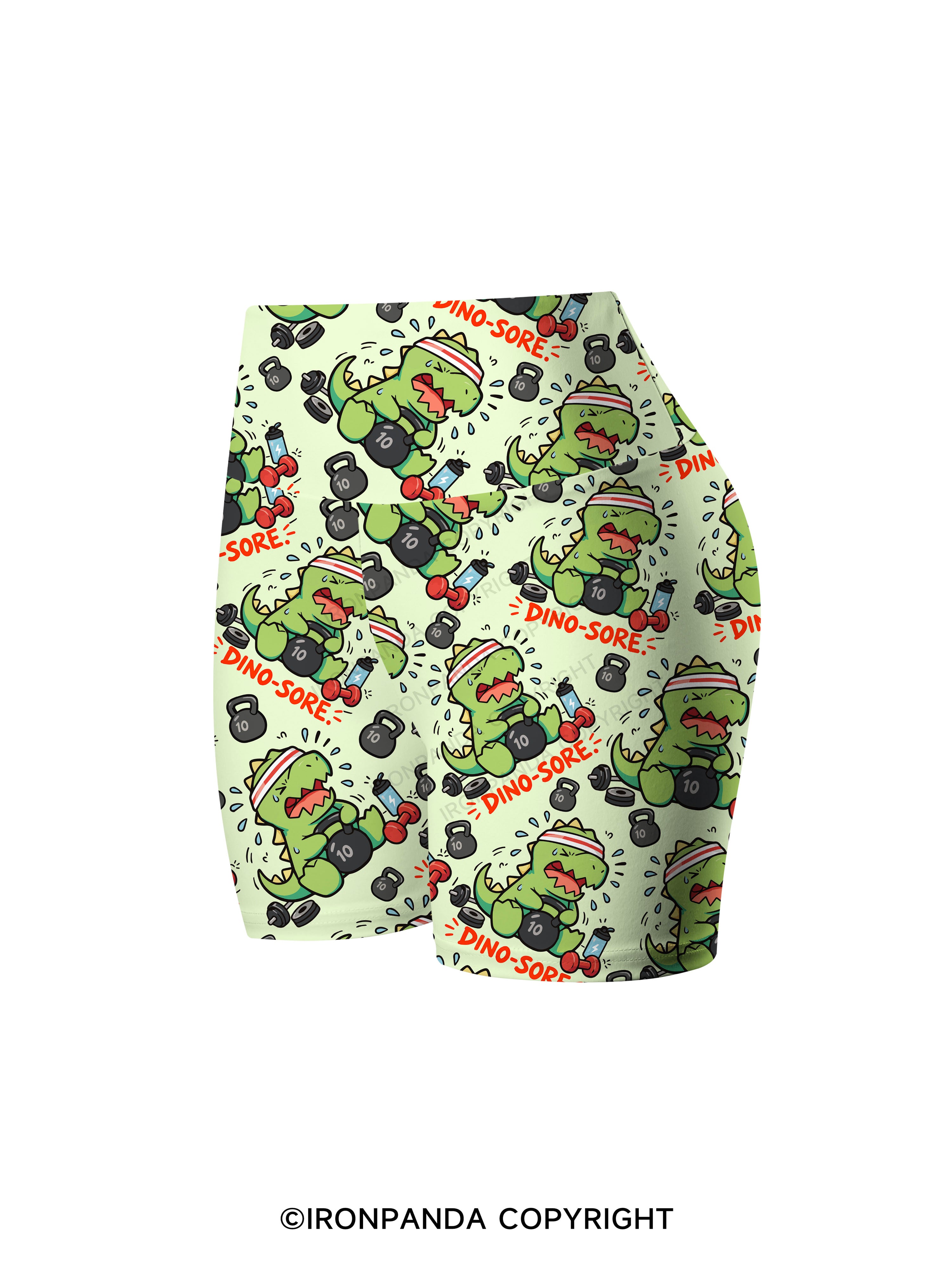 DINO-SORE Printed Yoga Cycling Shorts