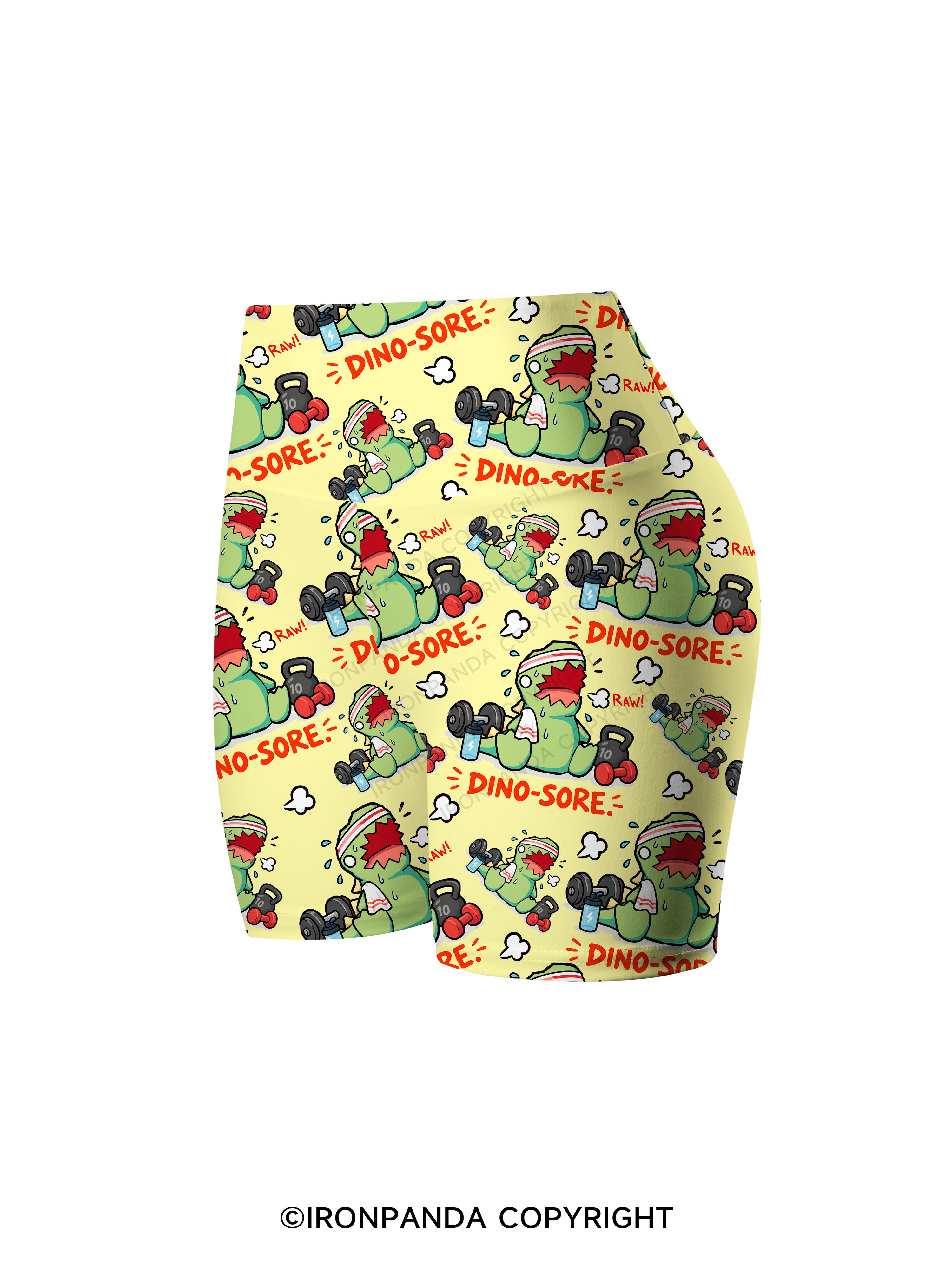 RAW! DINO-SORE Printed Yoga Cycling Shorts