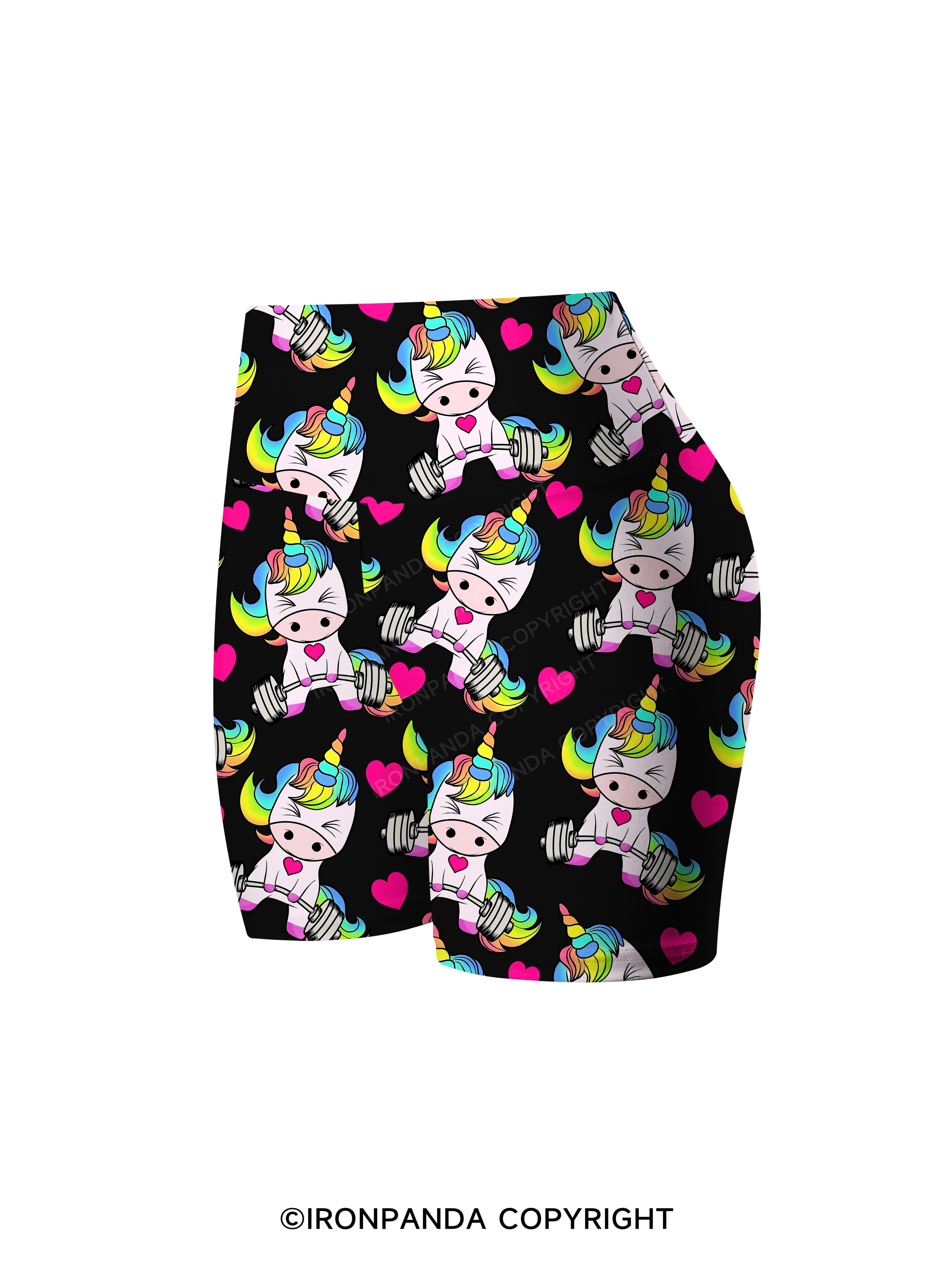 Deadlift Unicorn Printed Yoga Cycling Shorts