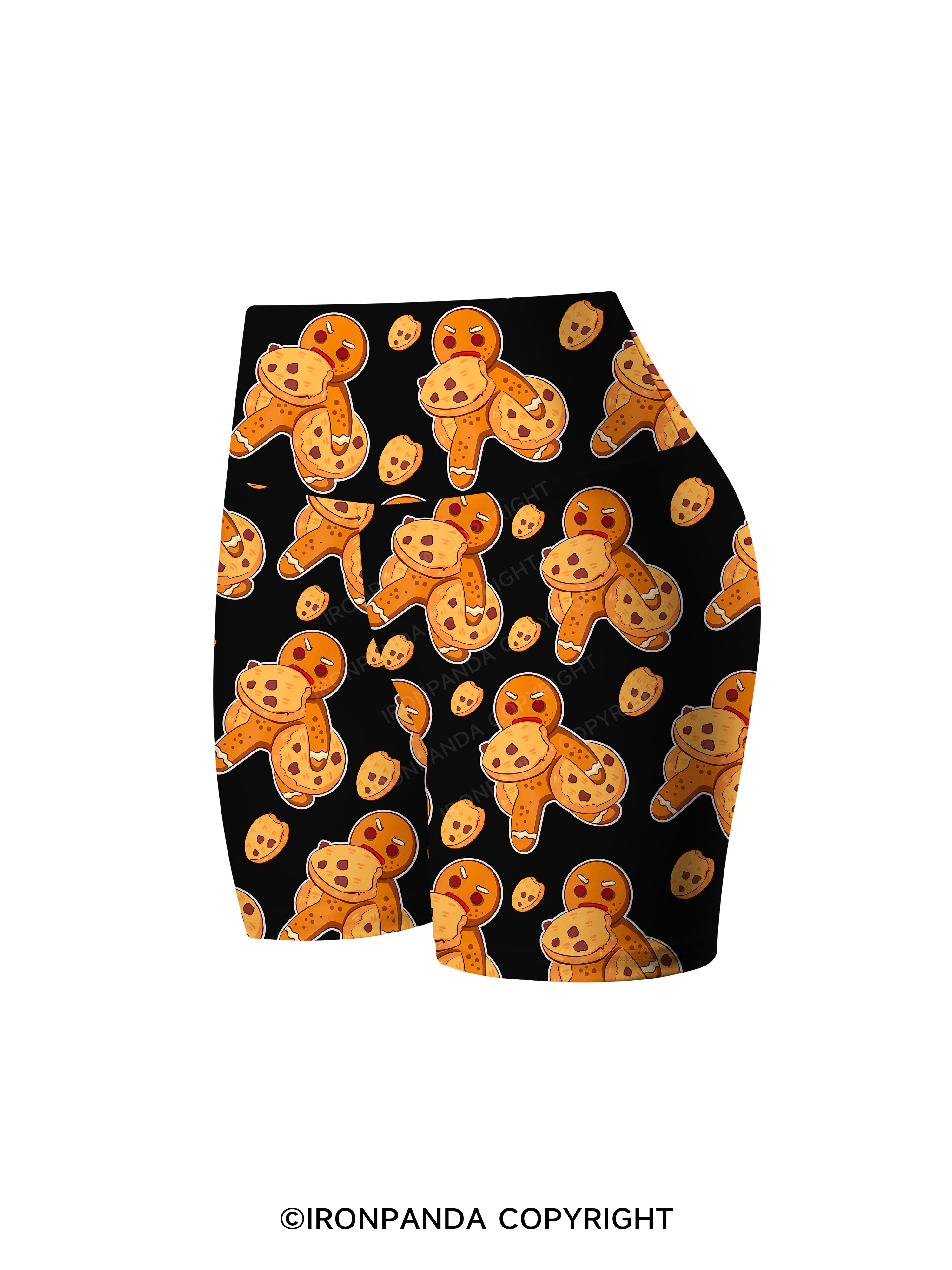 I DID IT ALL FOR THE COOKIES Printed Yoga Cycling Shorts