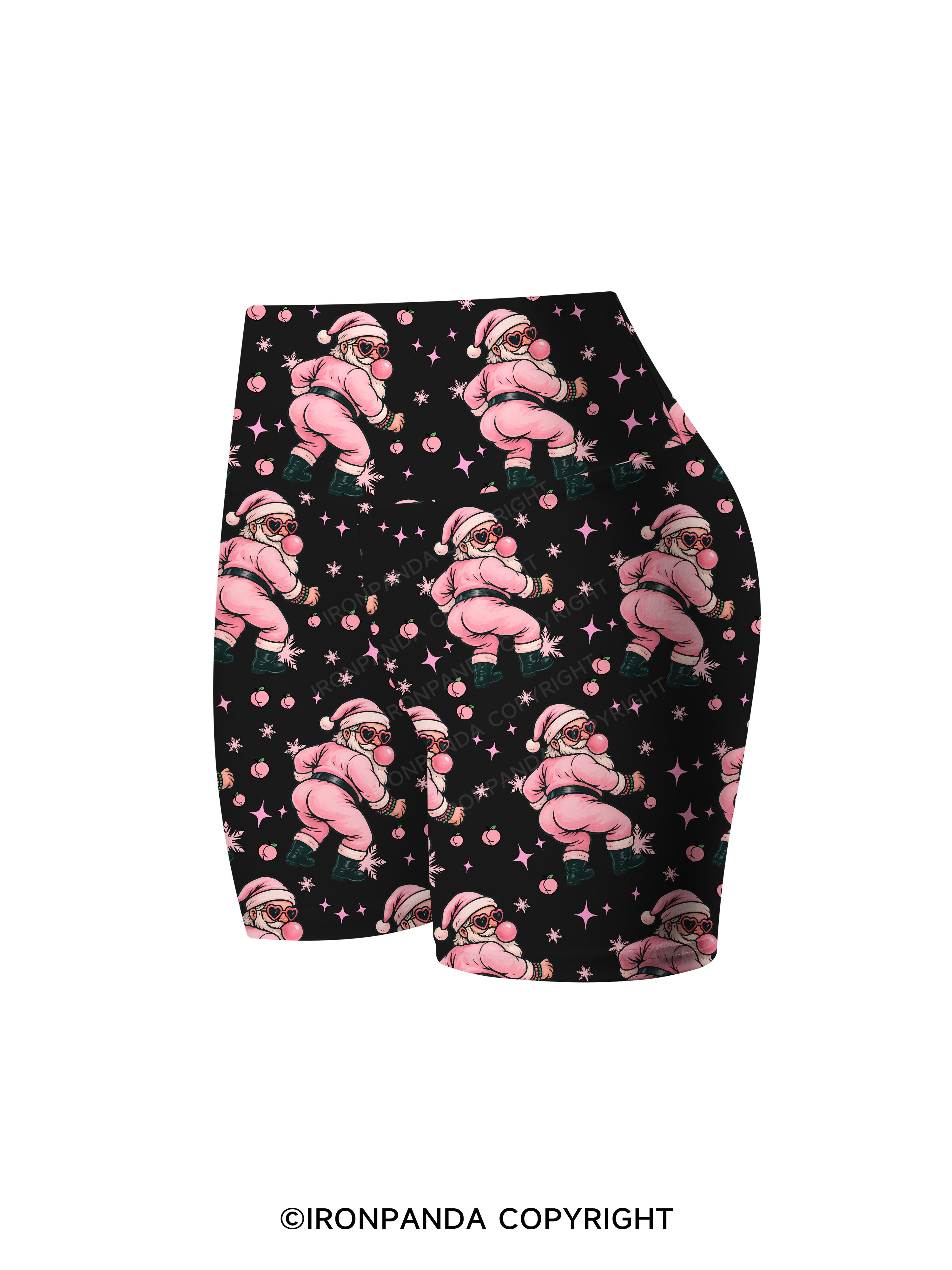 IRONPANDA MERRY THICC-MAS Printed Yoga Cycling Shorts
