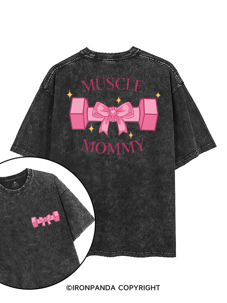 MUSCLE MOM GYM PINK VIBES printed Gym Shirt