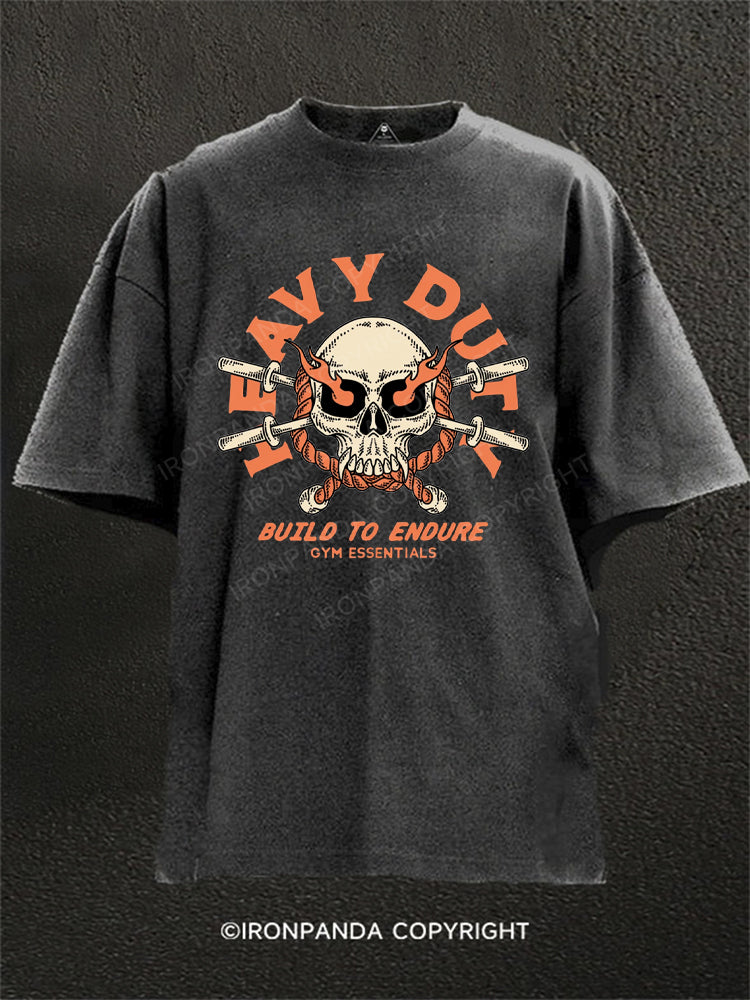 HEAVY DUTY BUILD TO ENDURE GYM ESSENTIALS Washed Gym Shirt
