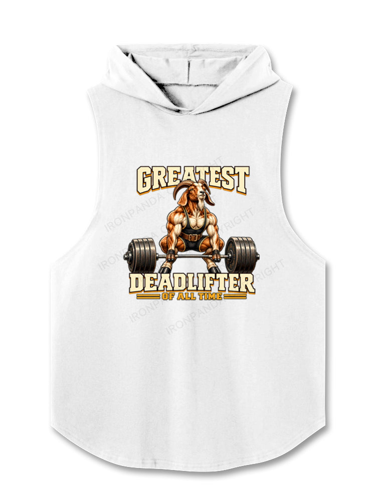 Greatest Deadlifter of All Time Goat Hooded Tank