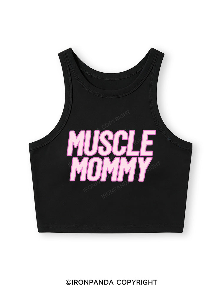 MUSCLE MOM Fitted Crop Tank Top