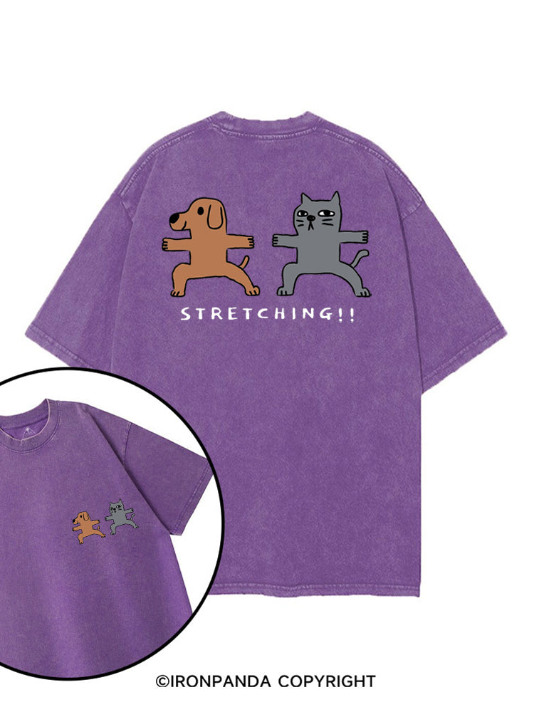 STRETCHING!! printed Gym Shirt