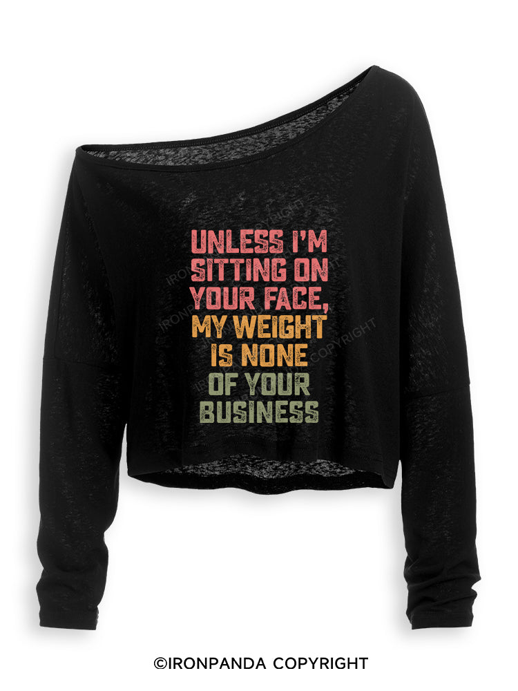 UNLESS I'M SITTING ON YOUR FACE Off Shoulder Long Sleeve Crop Top