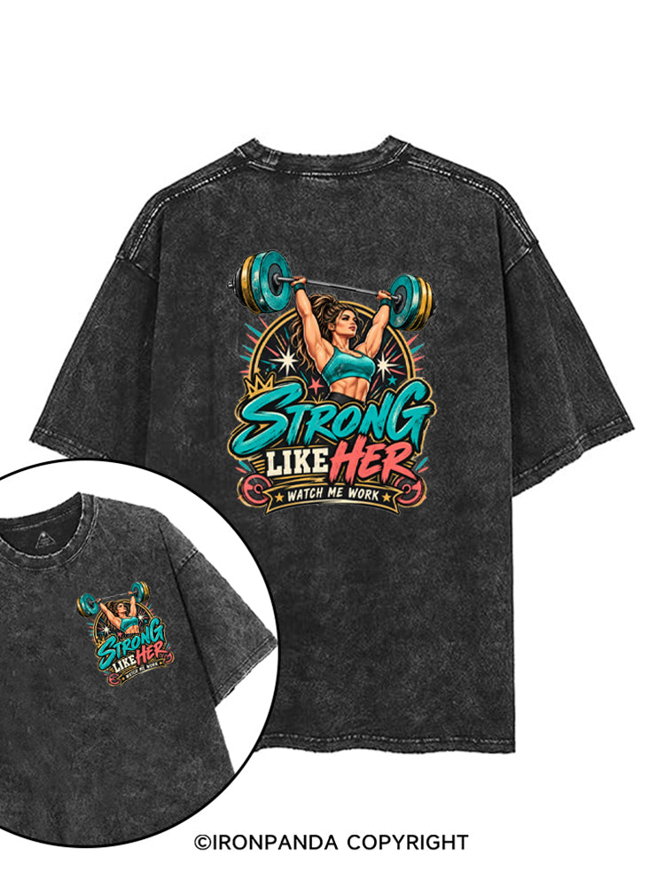 Strong Like Her Weightlifting printed Gym Shirt