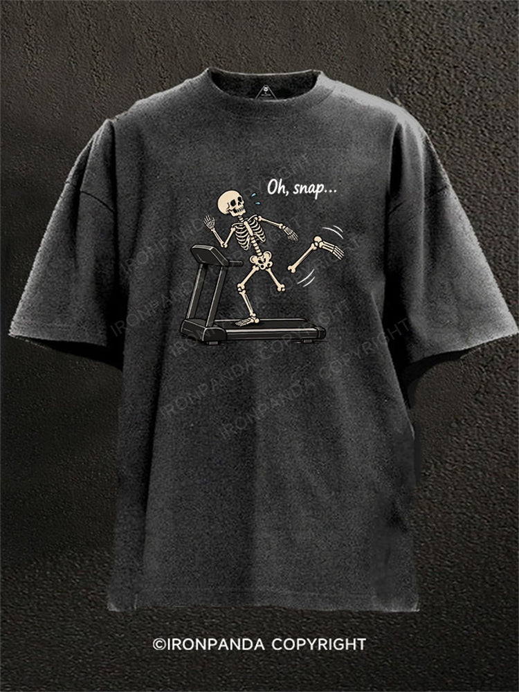 Oh Snap Funny Skeleton Washed Gym Shirt