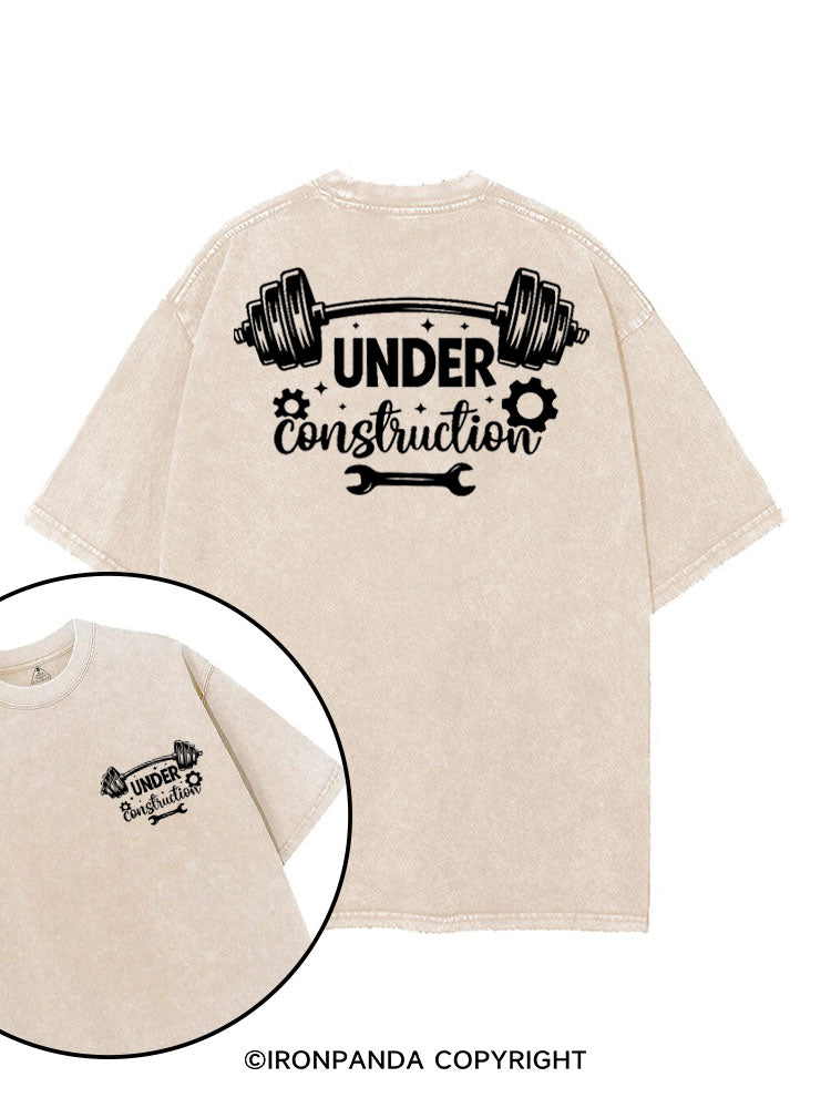 UNDER CONSTRUCTION FUNNY WORKOUT printed Gym Shirt