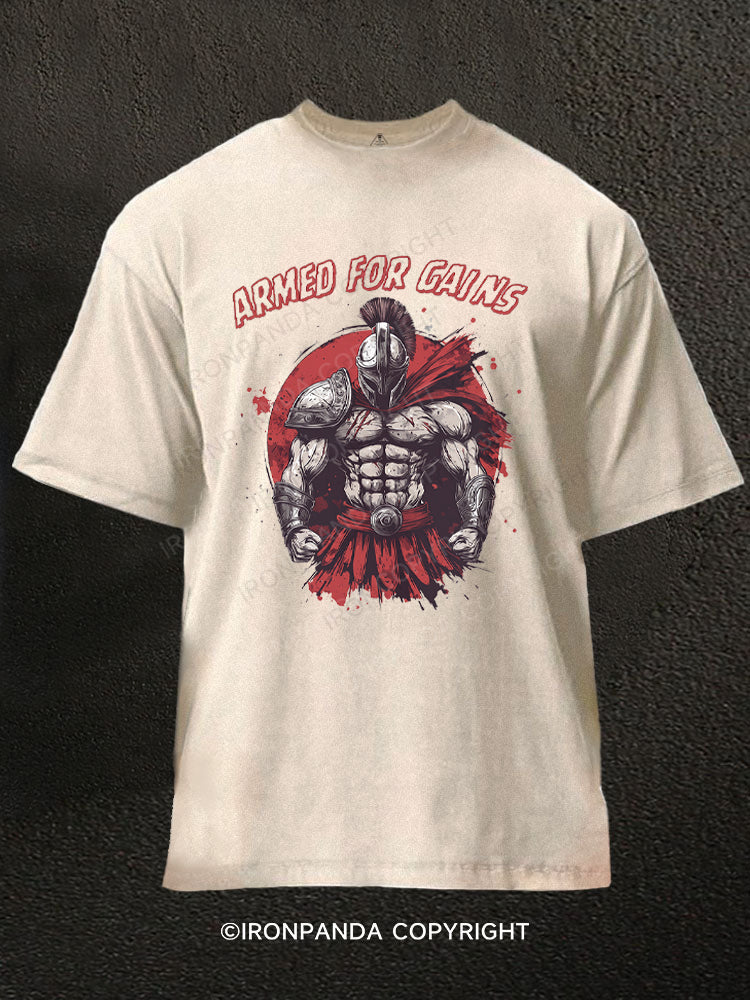 Warrior Gains Washed Gym Shirt