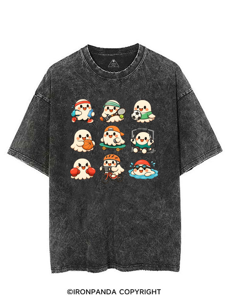 CUTE GHOST SPORTS VINTAGE GYM SHIRT