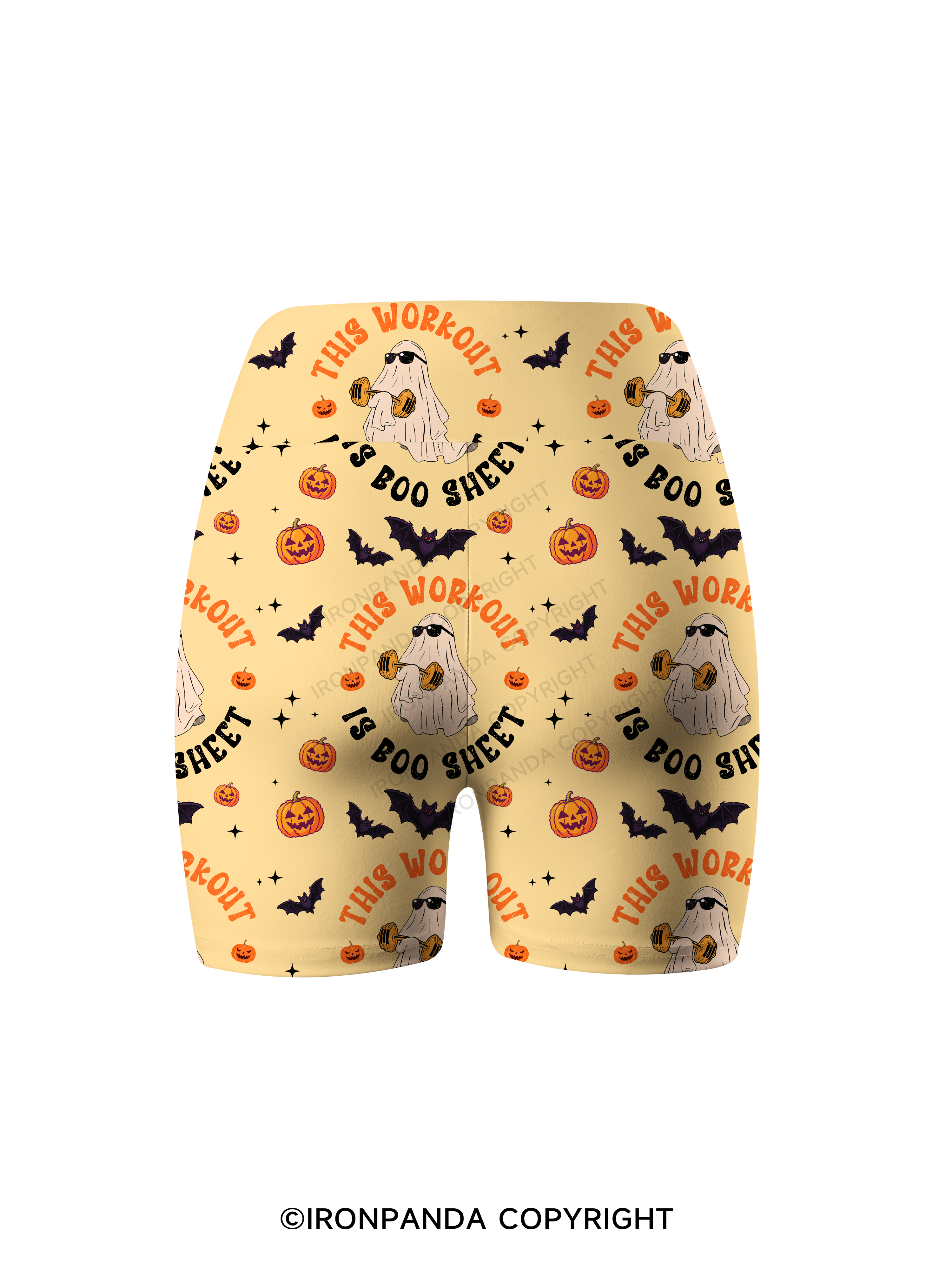 This Workout Is Boo Sheet Funny Ghost Printed Yoga Cycling Shorts