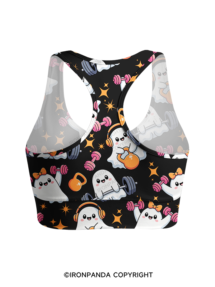 GHOST POWER WORKOUT TIME Racerback Sports Bra