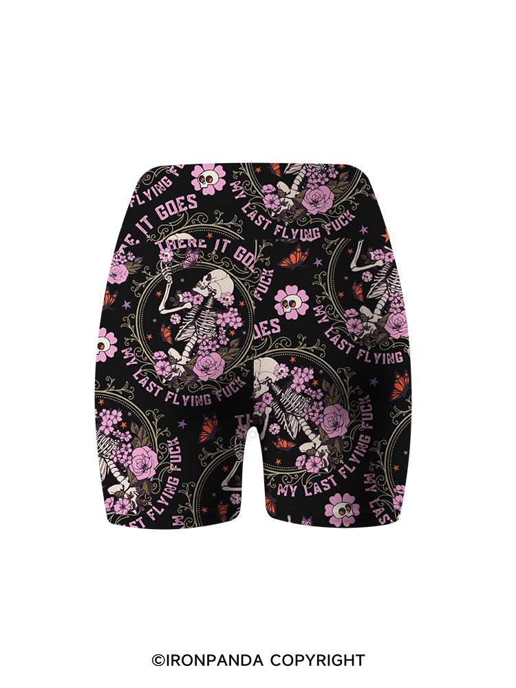 There It Goes My Last Flying Printed Yoga Cycling Shorts