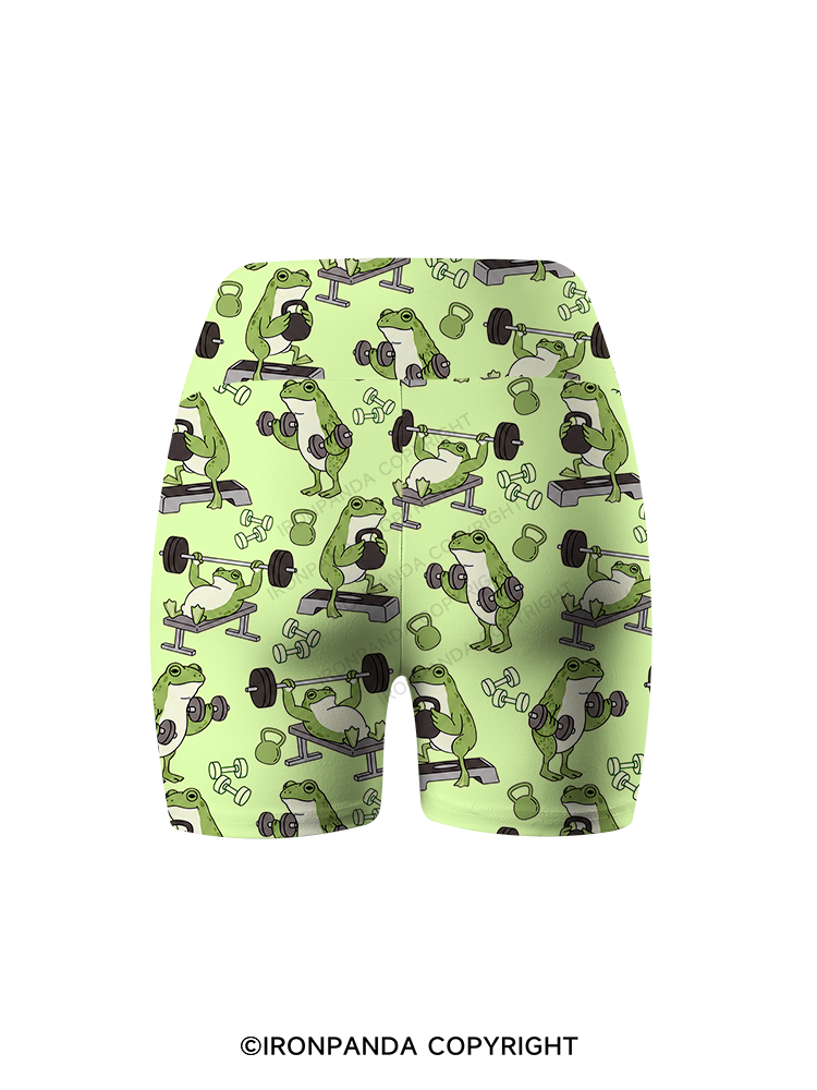 Frog Gym Printed Yoga Cycling Shorts