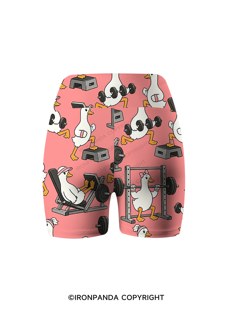 Full Duck Power, Burning Calories Printed Yoga Cycling Shorts