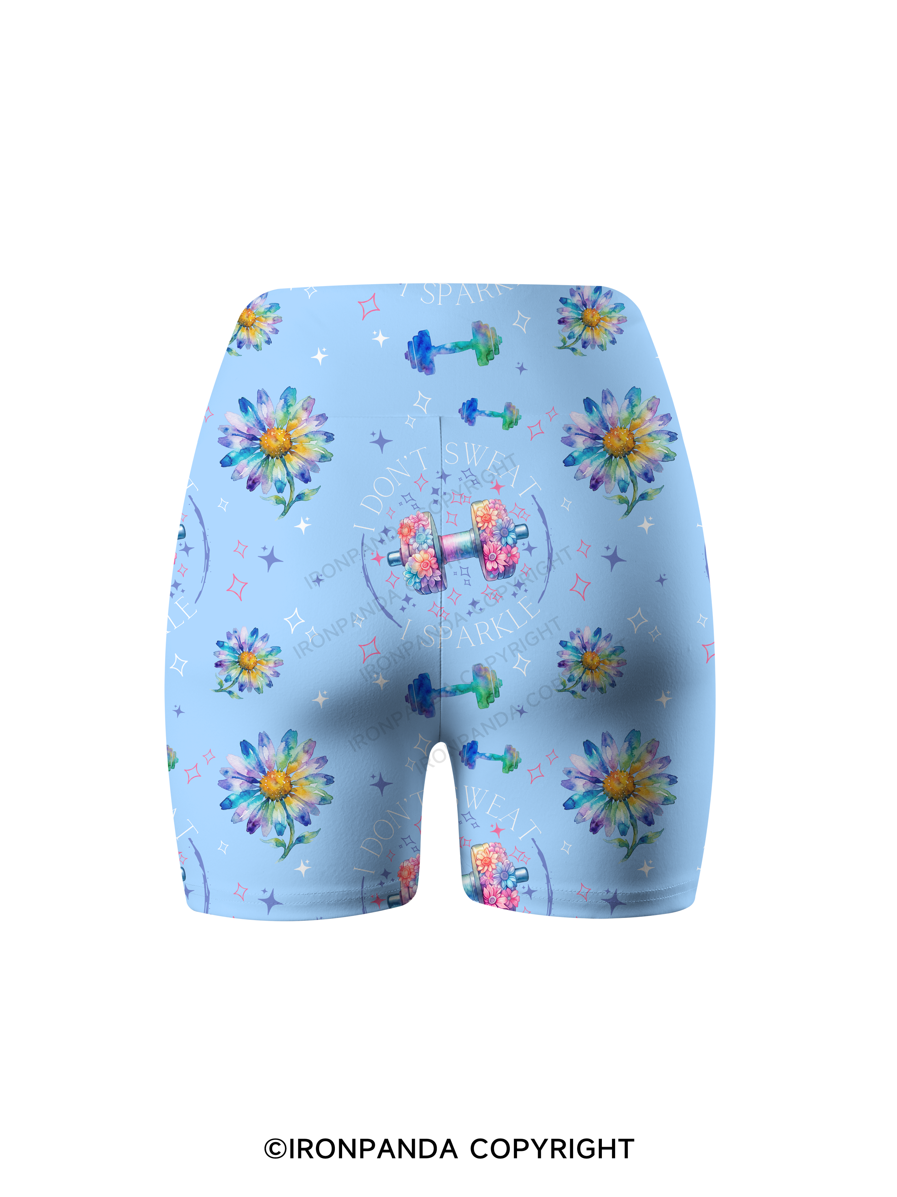 I DON'T SWEAT I SPARKLE GYM Printed Yoga Cycling Shorts