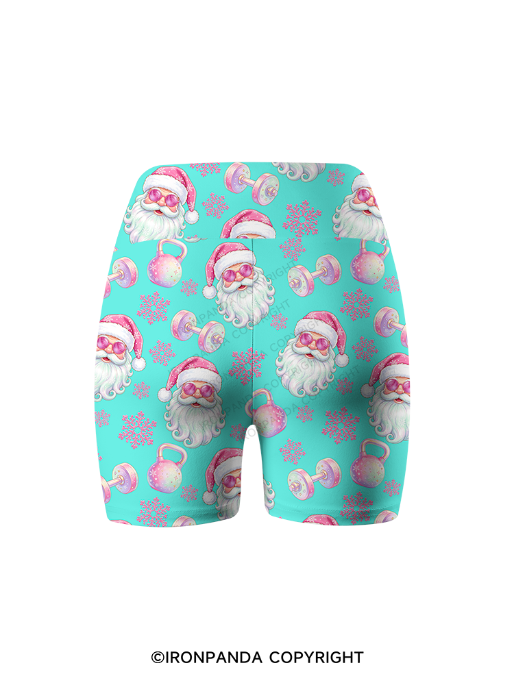 MACARON FITNESS SANTA CLAUS Yoga Printed Yoga Cycling Shorts