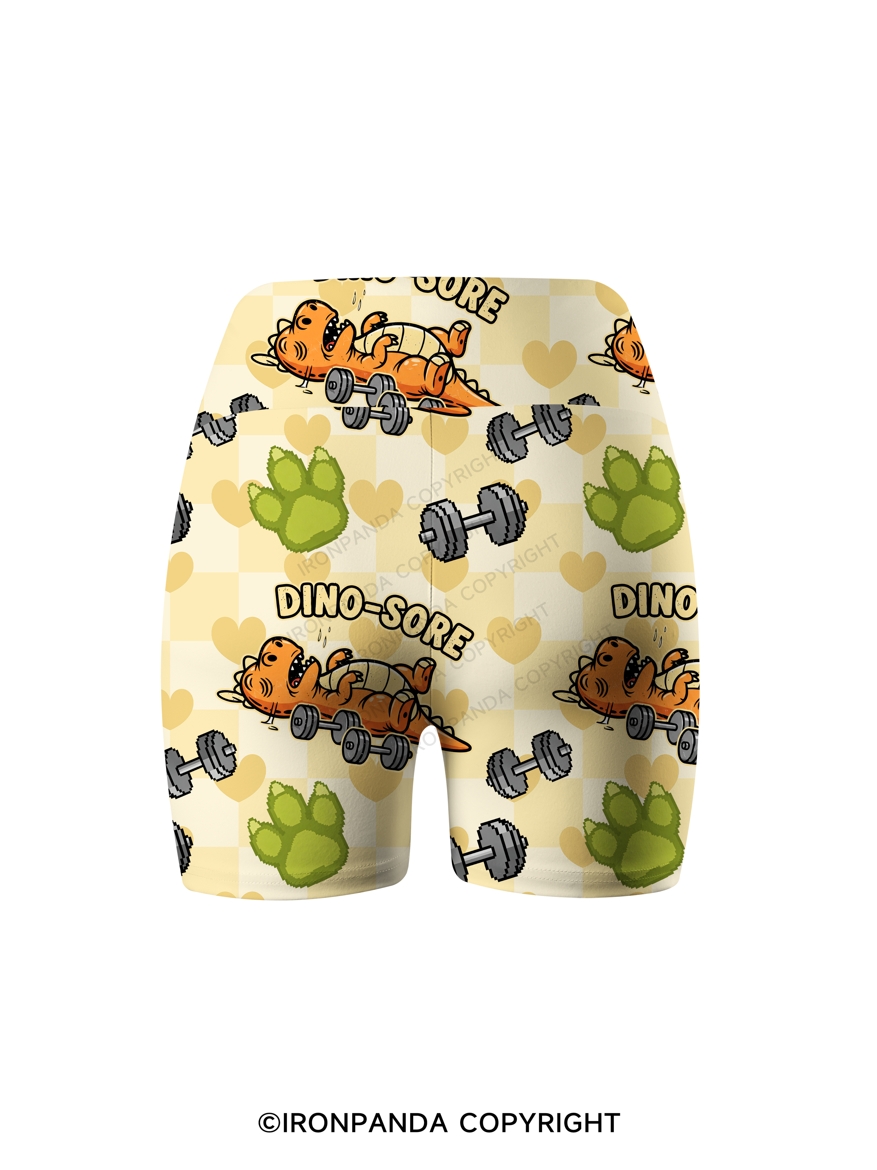 Dino-Sore Lifter Workout Printed Yoga Cycling Shorts