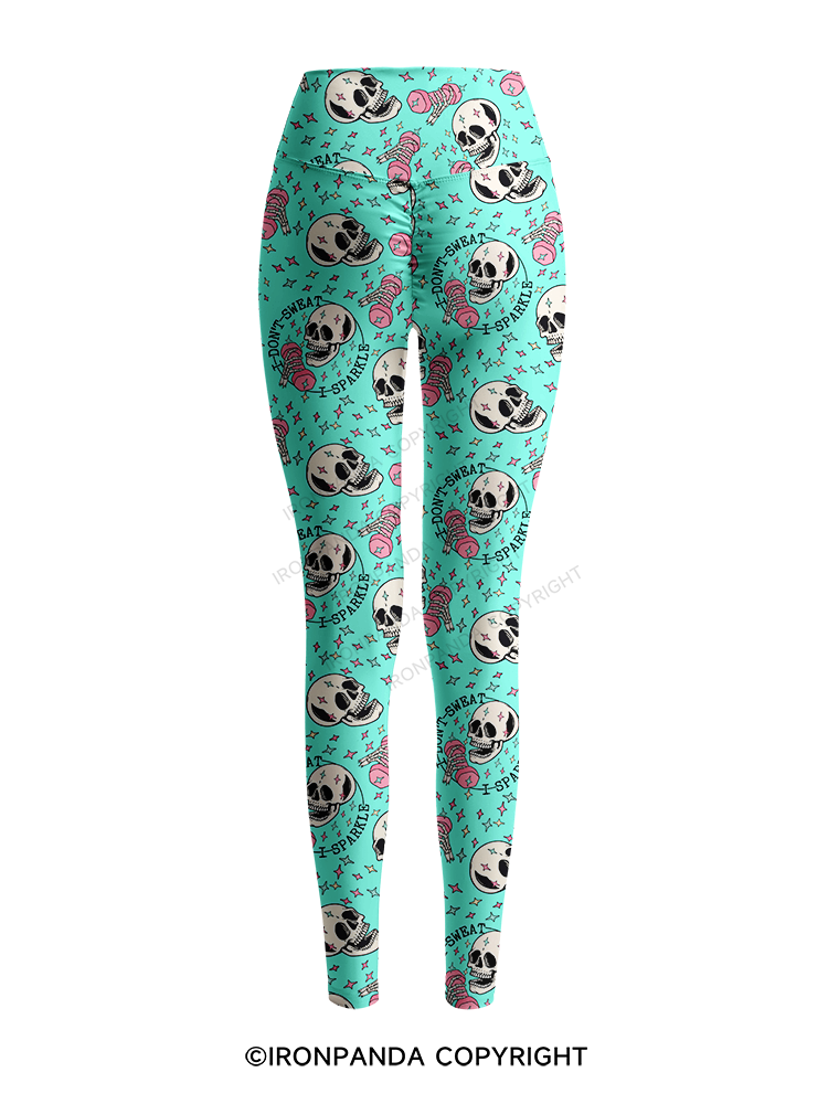 I DON’T SWEAT I SPARKLE Printed Yoga Pants
