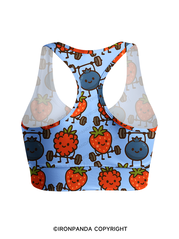 BERRY STRONG Racerback Sports Bra