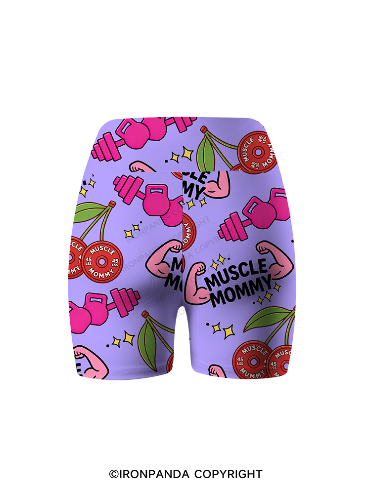 Muscle Mommy Printed Yoga Cycling Shorts