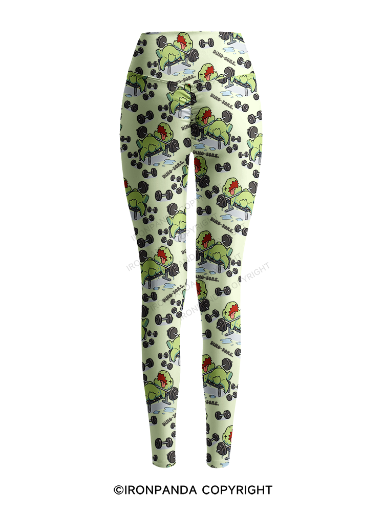DINO-SORE Flying Printed Yoga Pants