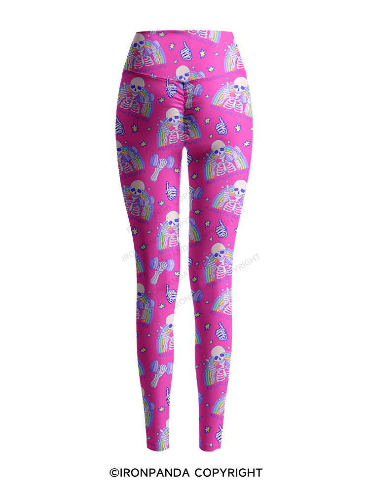 ABSOFUCKINLUTELY GYM  Printed Yoga Pants