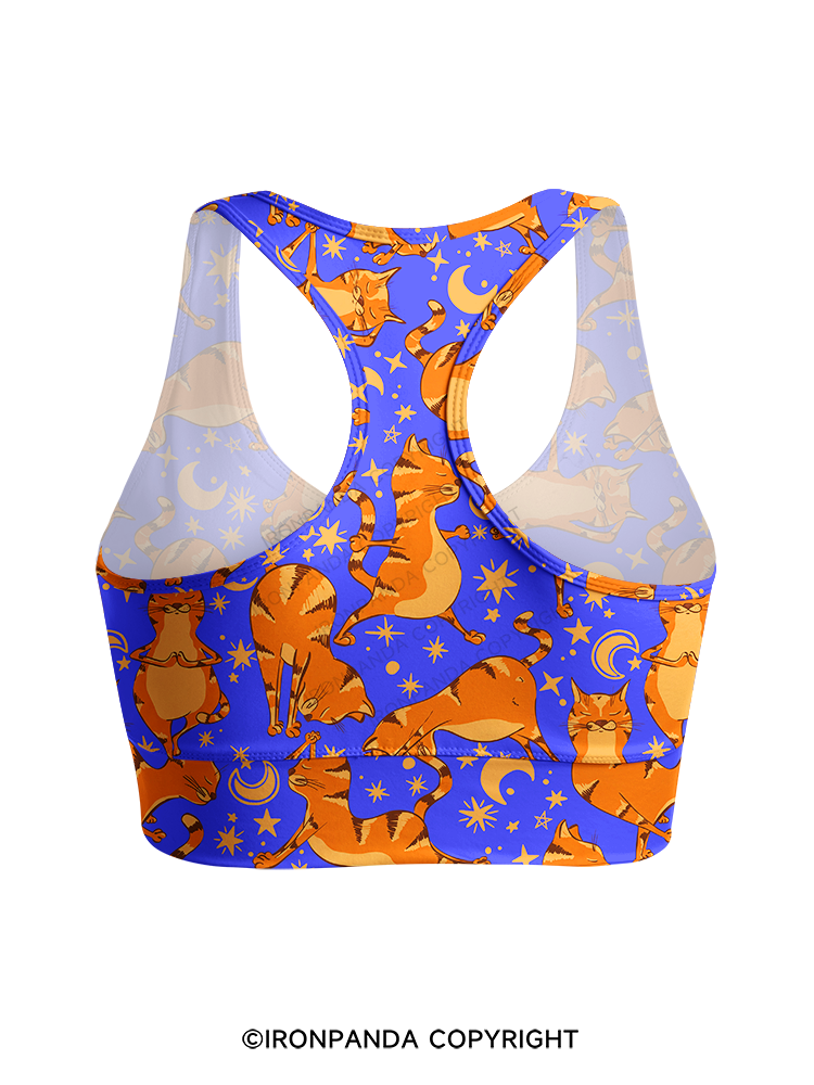 Yoga cats Racerback Sports Bra